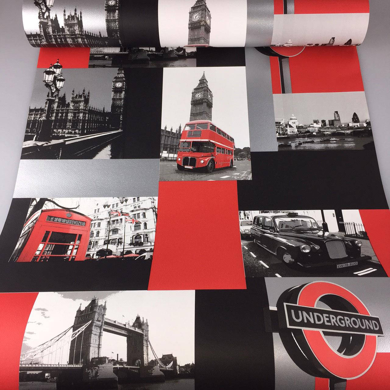 Collage London Black And Red Aesthetic Iphone Wallpaper
