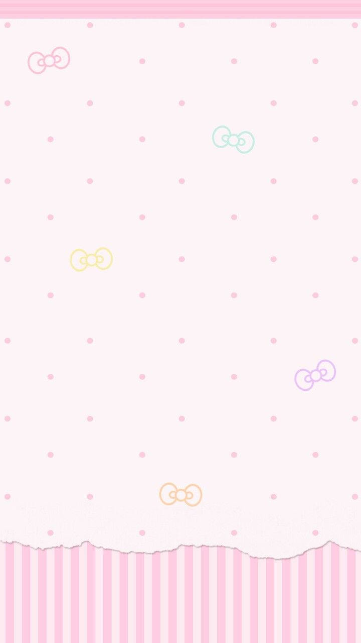 Collage Of Bows On Kawaii Pink Background Wallpaper