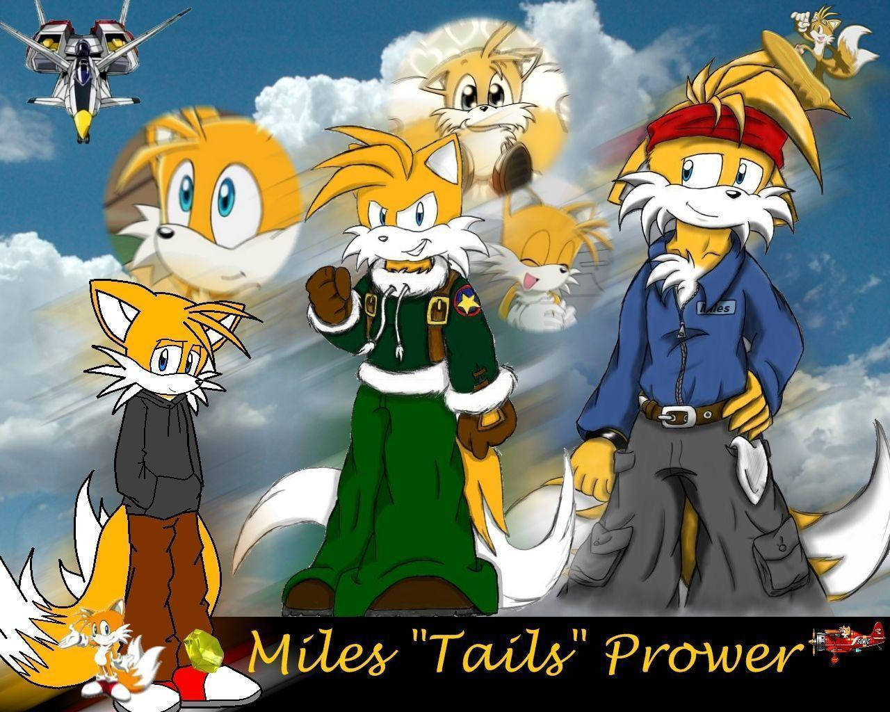 Collage Of Miles "tails" Prower Expressions Wallpaper