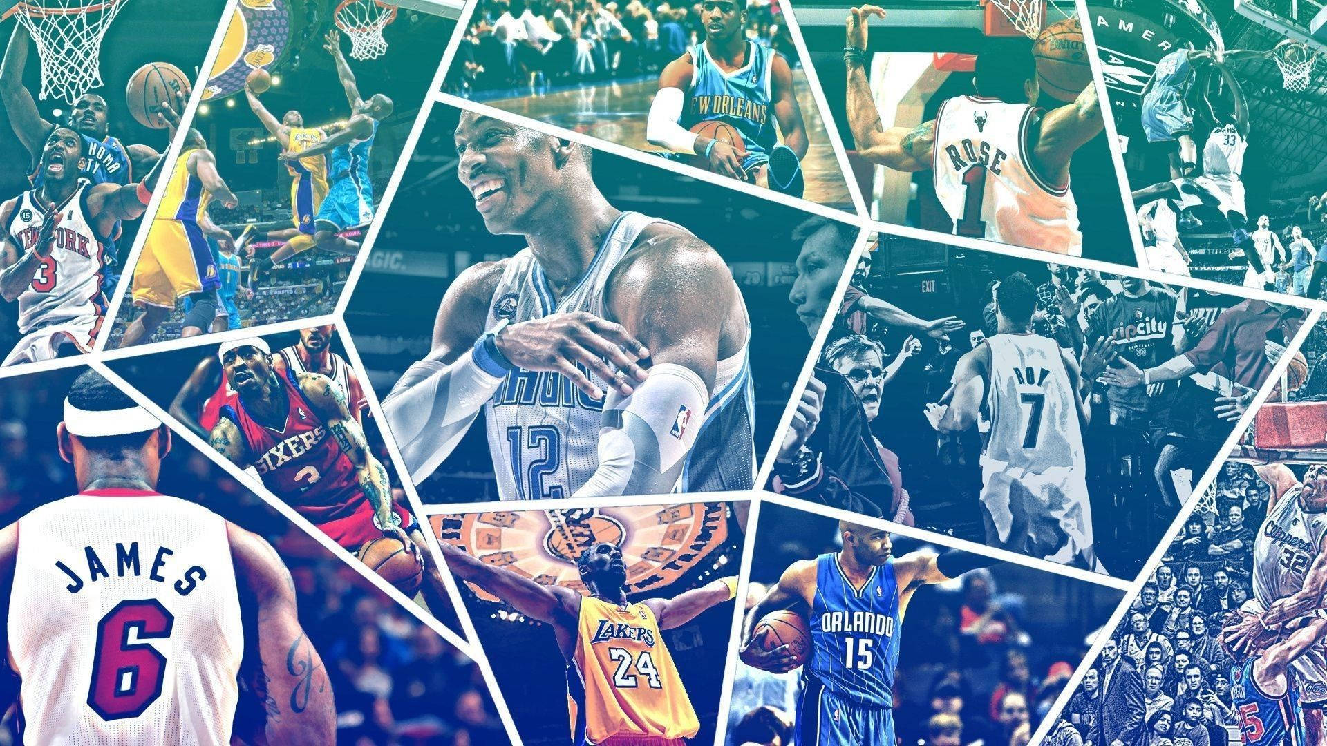 Collage af NBA-skrivebordsbaggrund Wallpaper