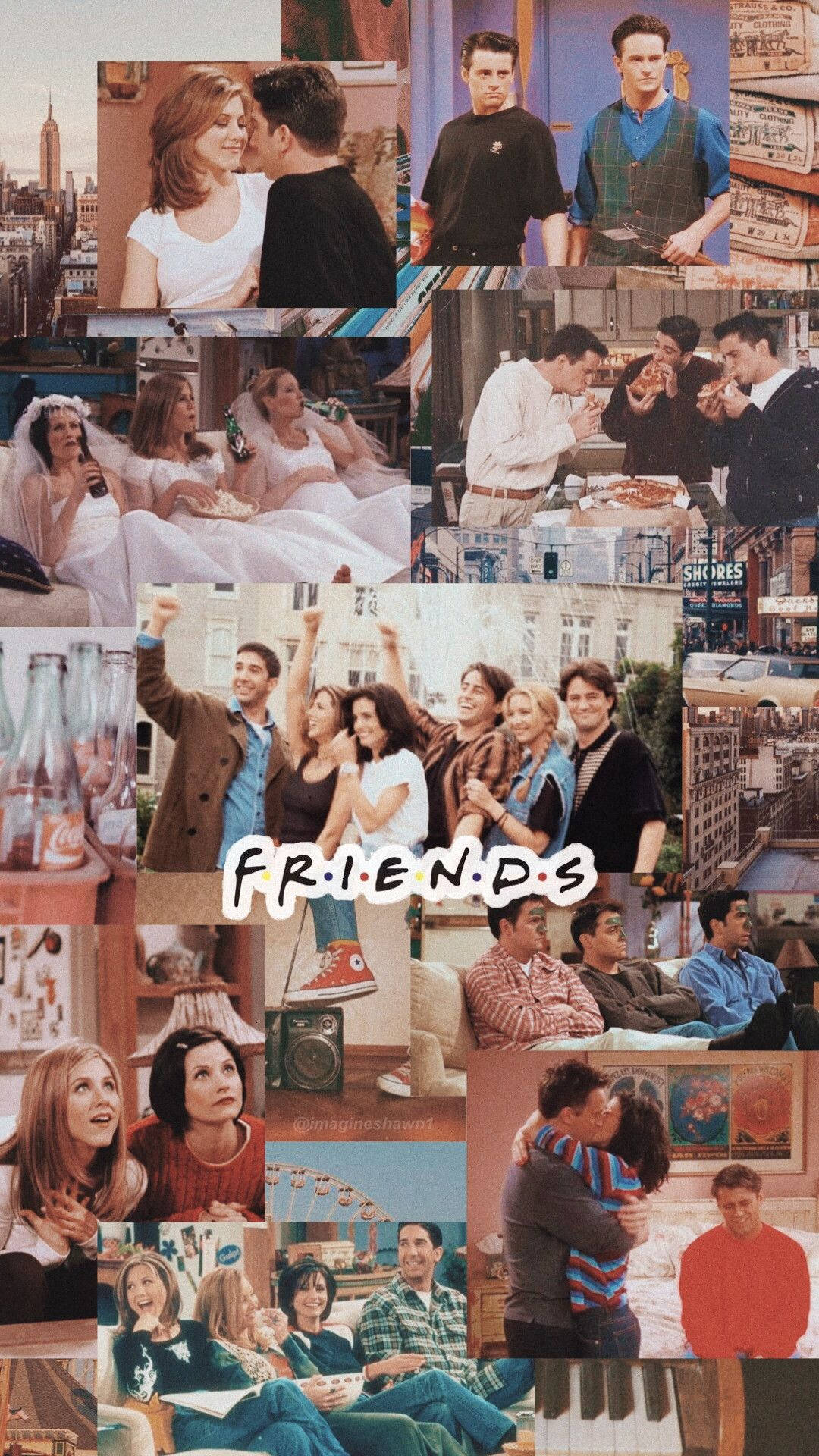 Download Collage Of Scenes From Friends Phone Wallpaper 