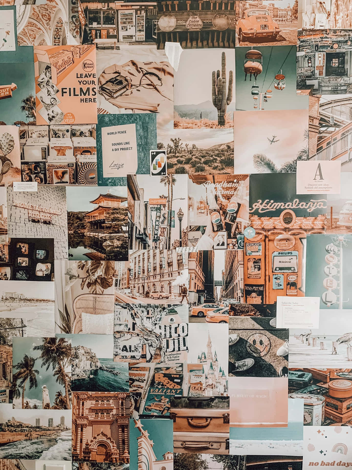 A Wall With Many Pictures And Photos On It