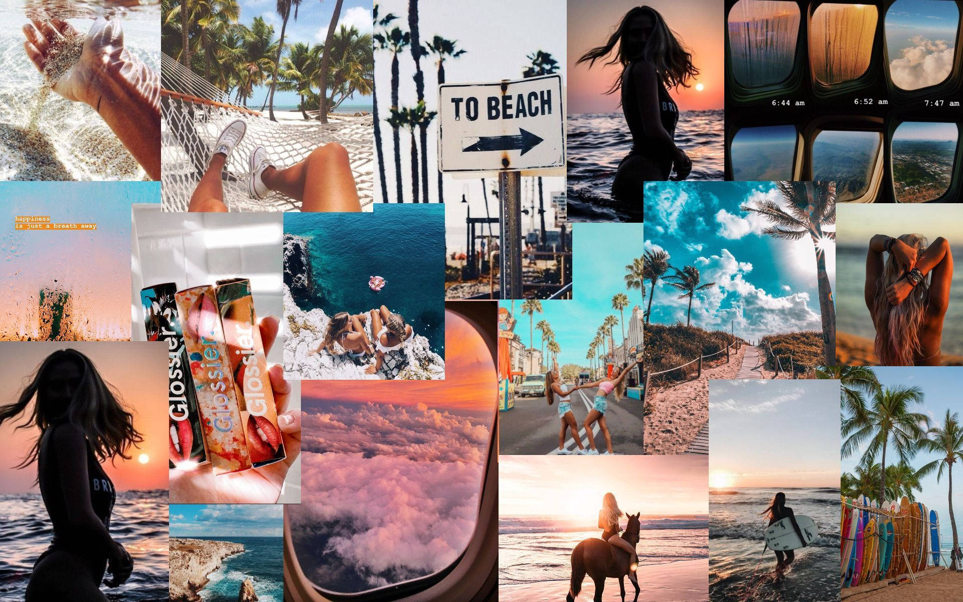 Collage Summer Vibes Vacation Wallpaper