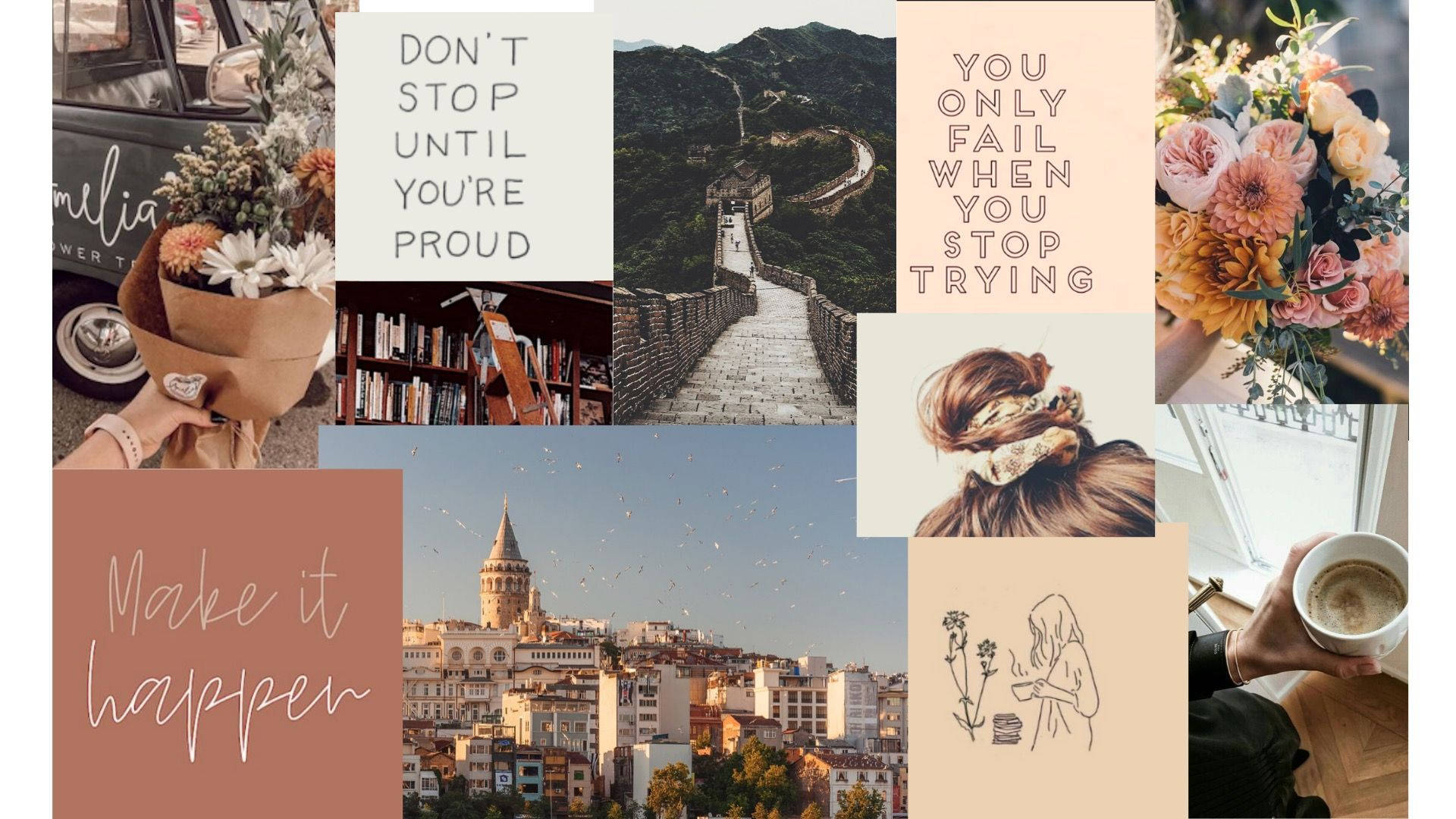 Collage With Quotes As Neutral Background