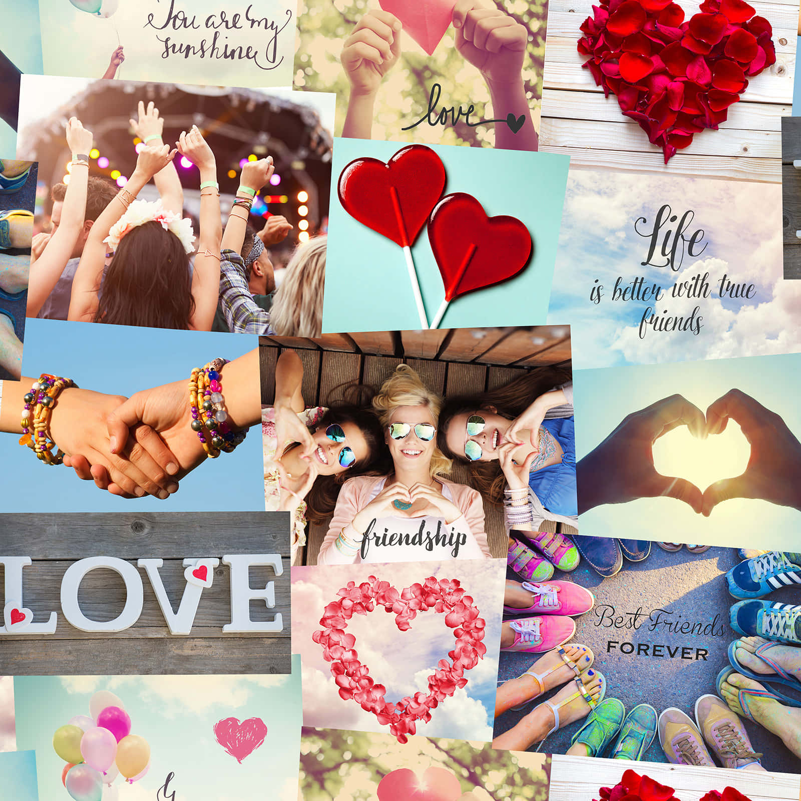 Collageof Friendshipand Love Moments Wallpaper