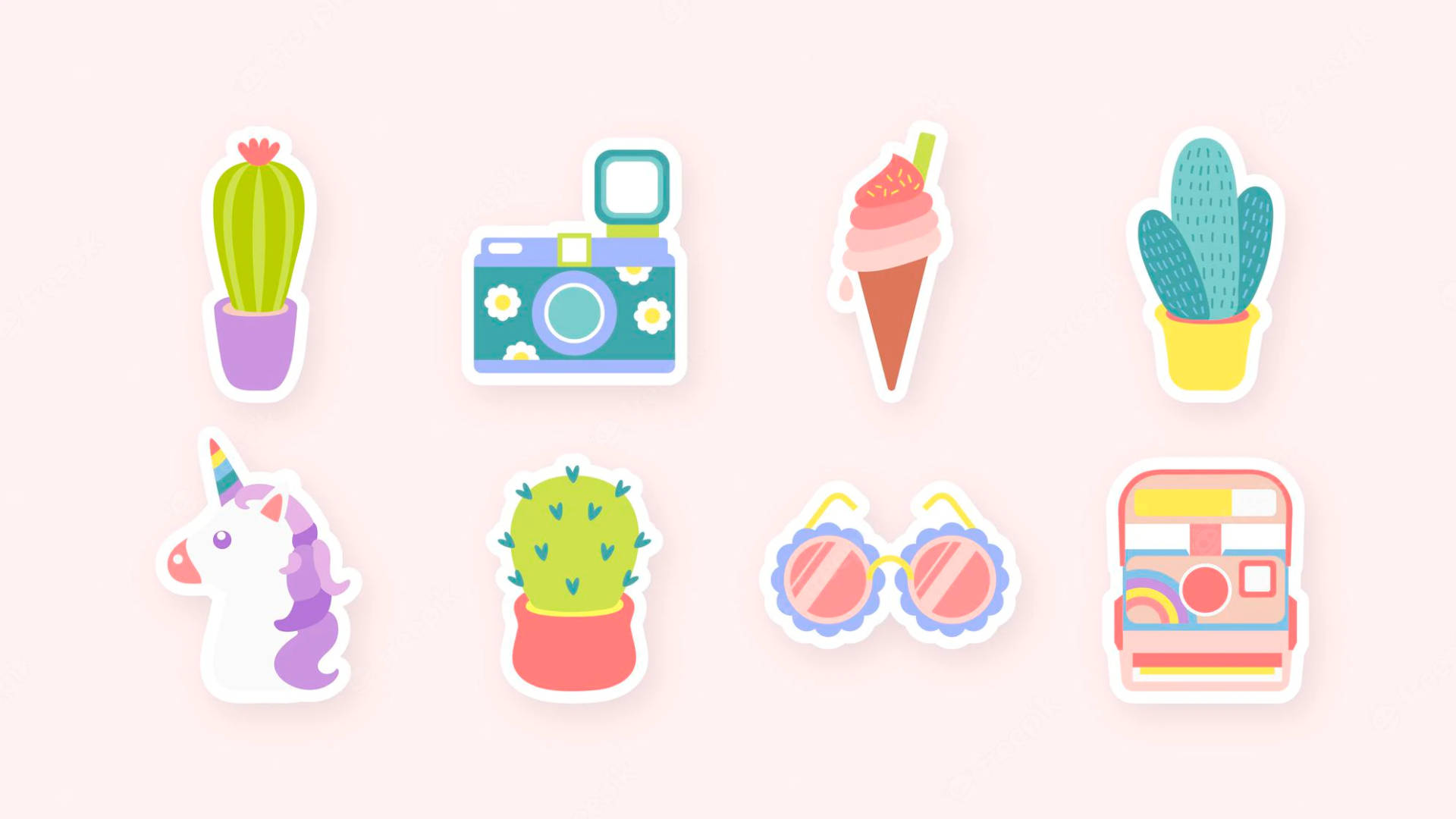 Collection Of Chic Aesthetic Stickers Wallpaper