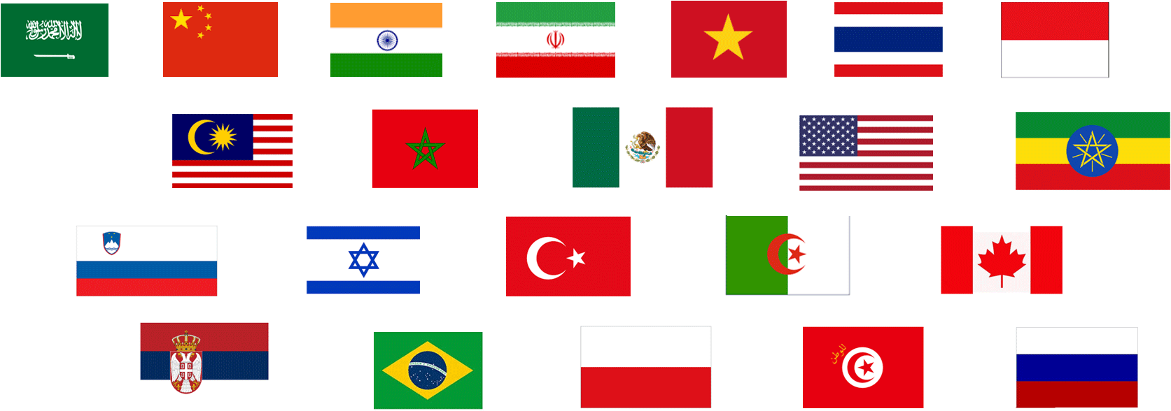 Collectionof World Flags PNG