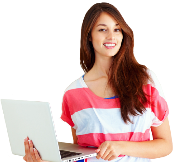 College Studentwith Laptop PNG
