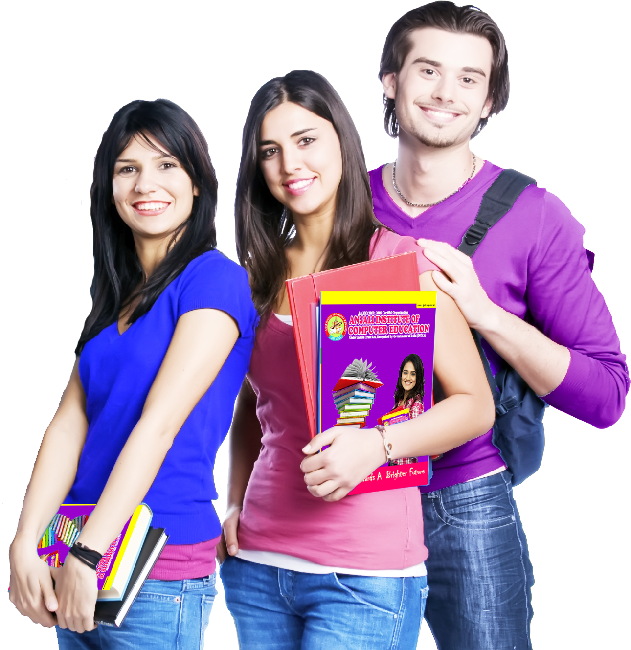College_ Students_ Posing_with_ Books.png PNG