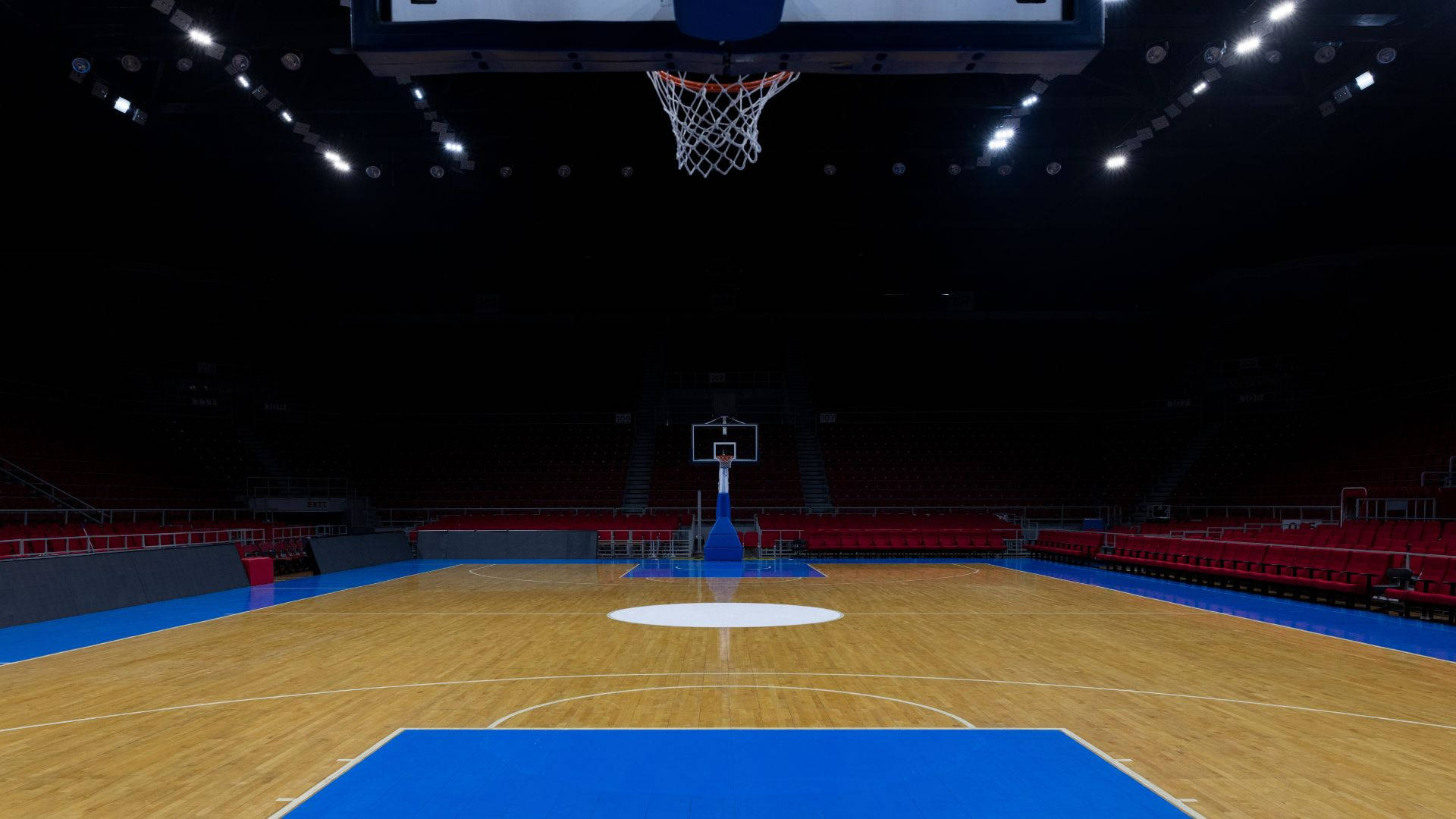 Kollegial sort basketballbane Studios tapet Wallpaper