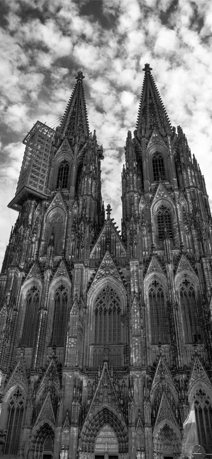 Cologne Cathedral Black And White Iphone Wallpaper