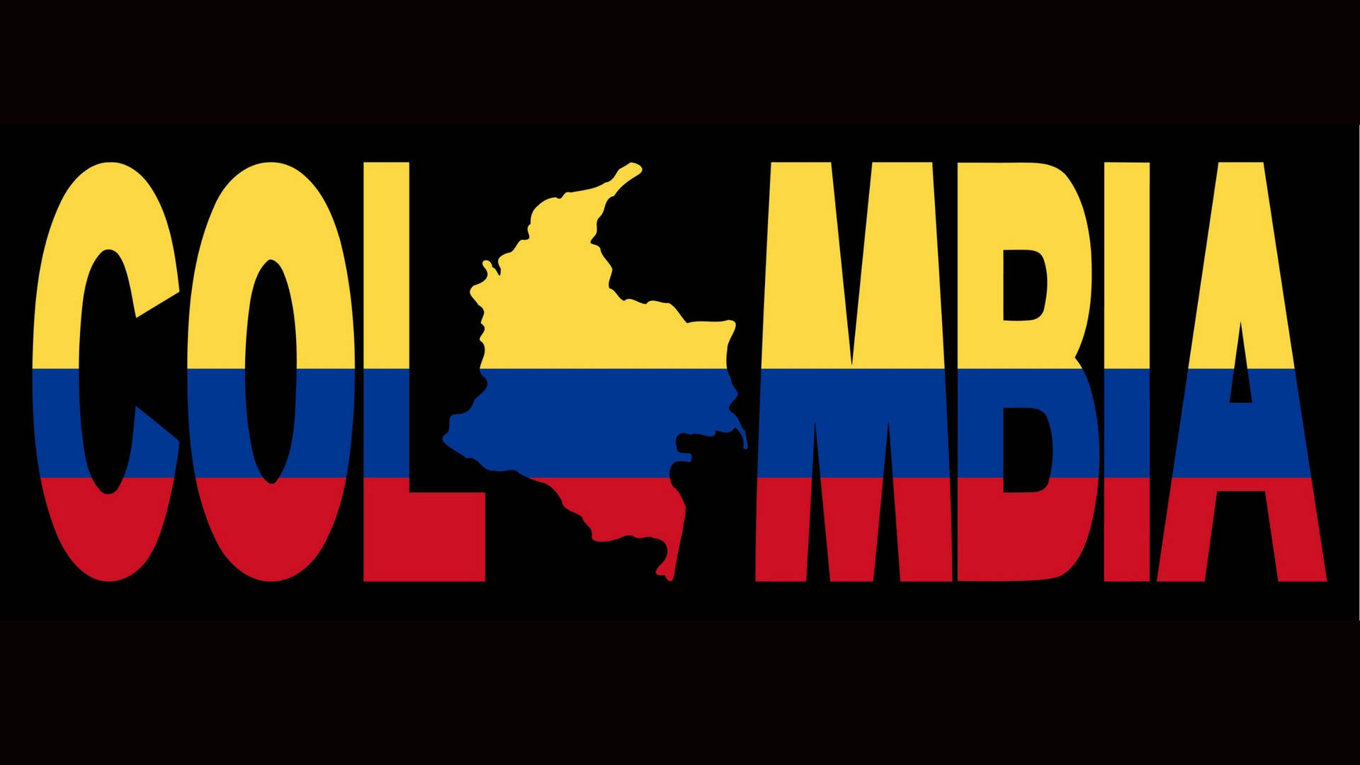 Colombia Flag And Map Wallpaper