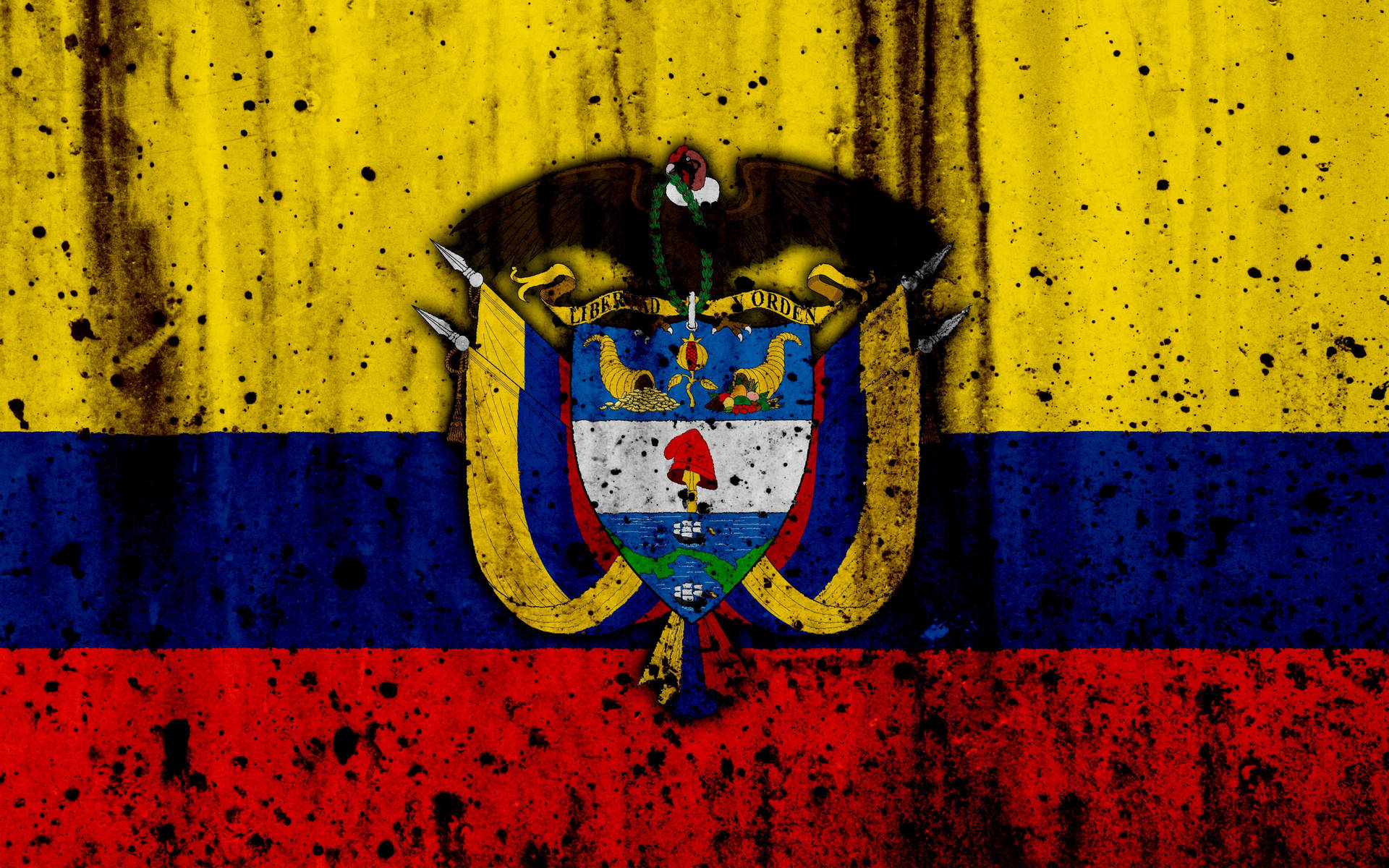 Colombia Flag Digital Kunst Wallpaper