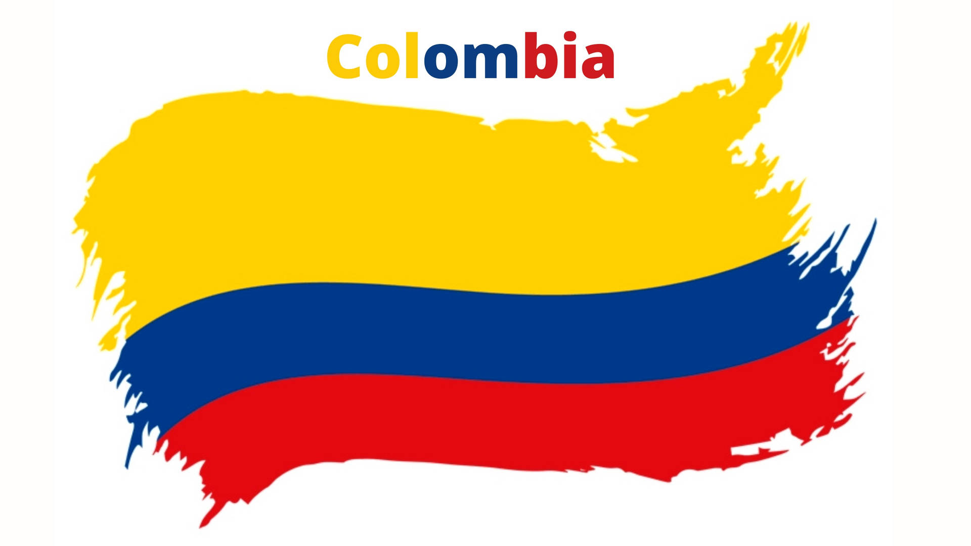 Artede Pincel Con La Bandera De Colombia. Fondo de pantalla