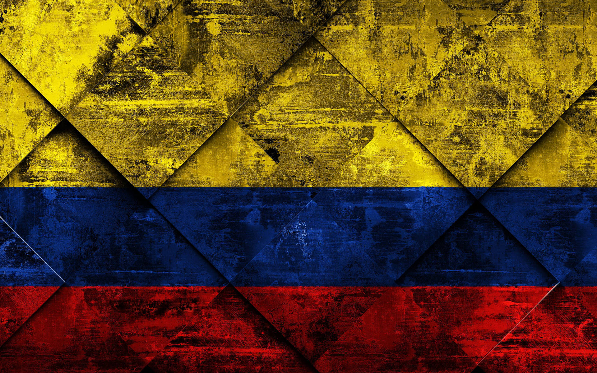 Colombias flag røgplettemaleri komposition. Wallpaper