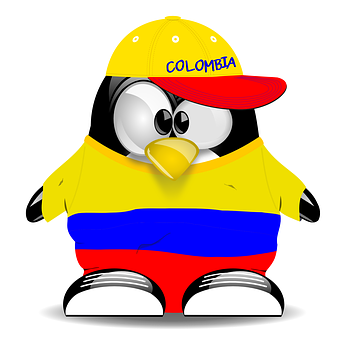 Colombian Themed Penguin Cartoon PNG
