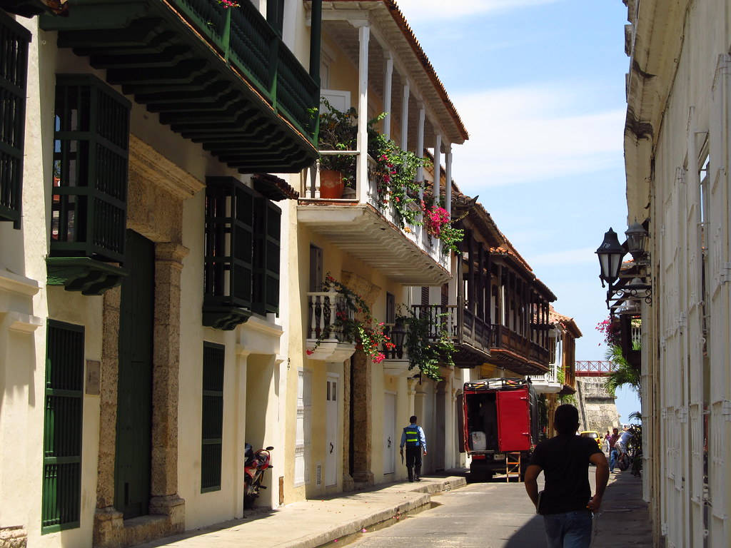Colonial-era Street In Cartagena Picture
