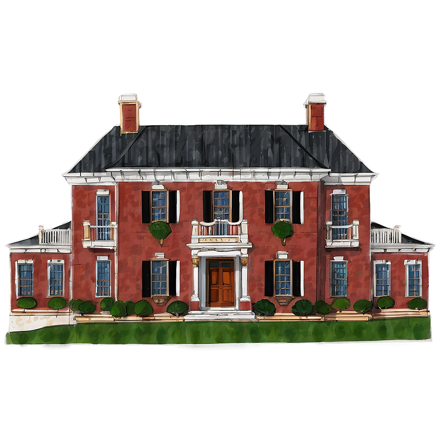 Colonial Mansion Blueprint Png 28 PNG