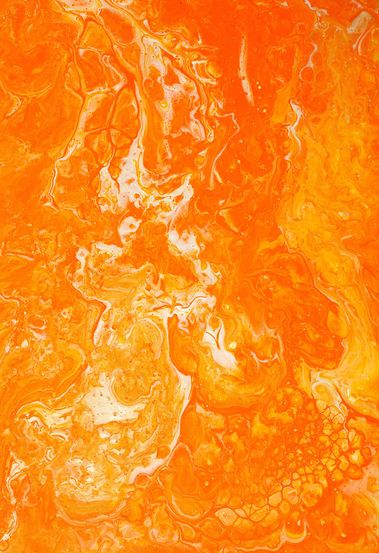 Orange Liquid Marble Color Background