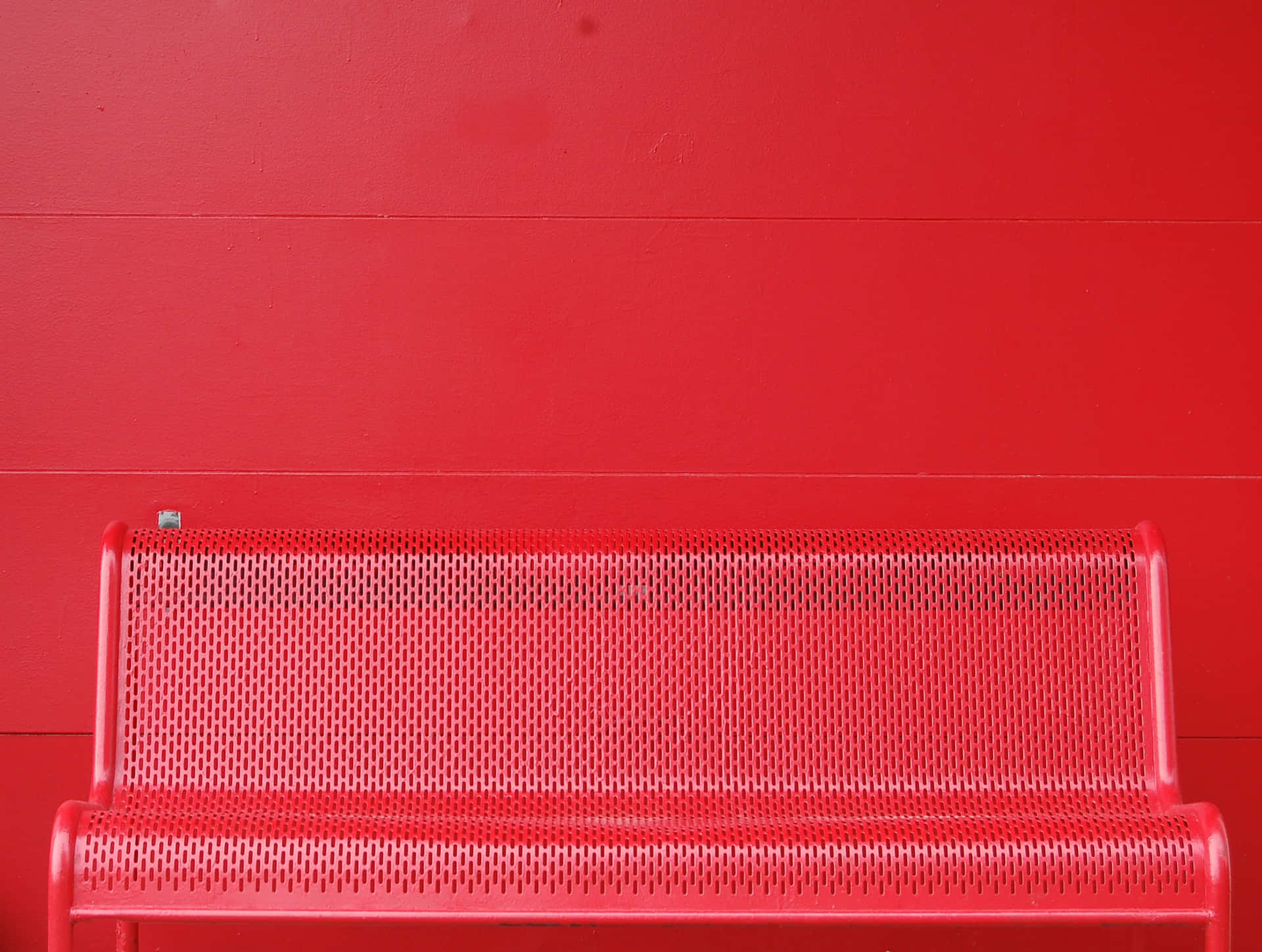 Red Metal Bench Color Background
