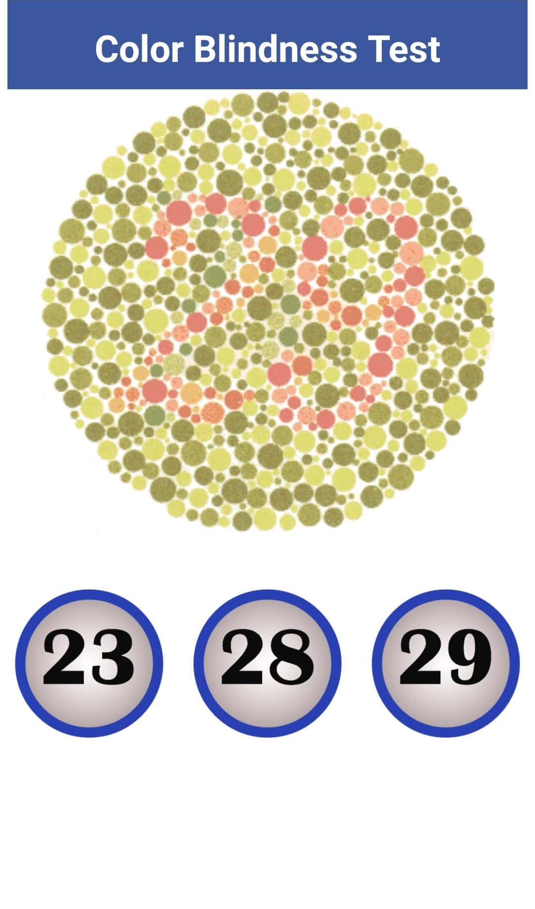 Test for farveblindhed - skærmbillede