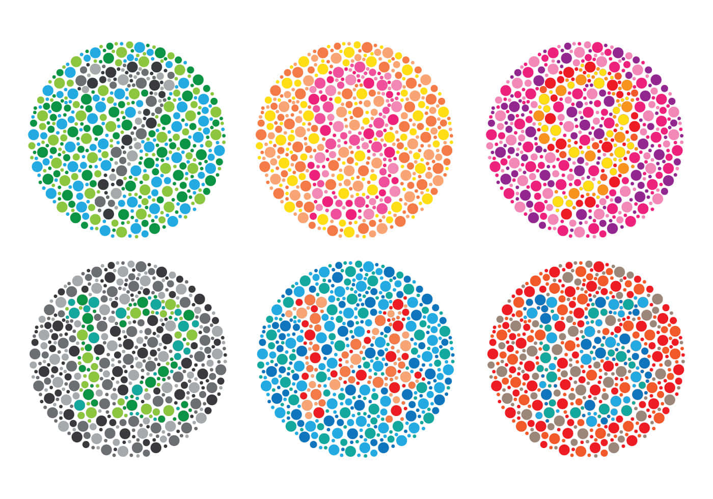 A Set Of Colorful Dots With Numbers On Them