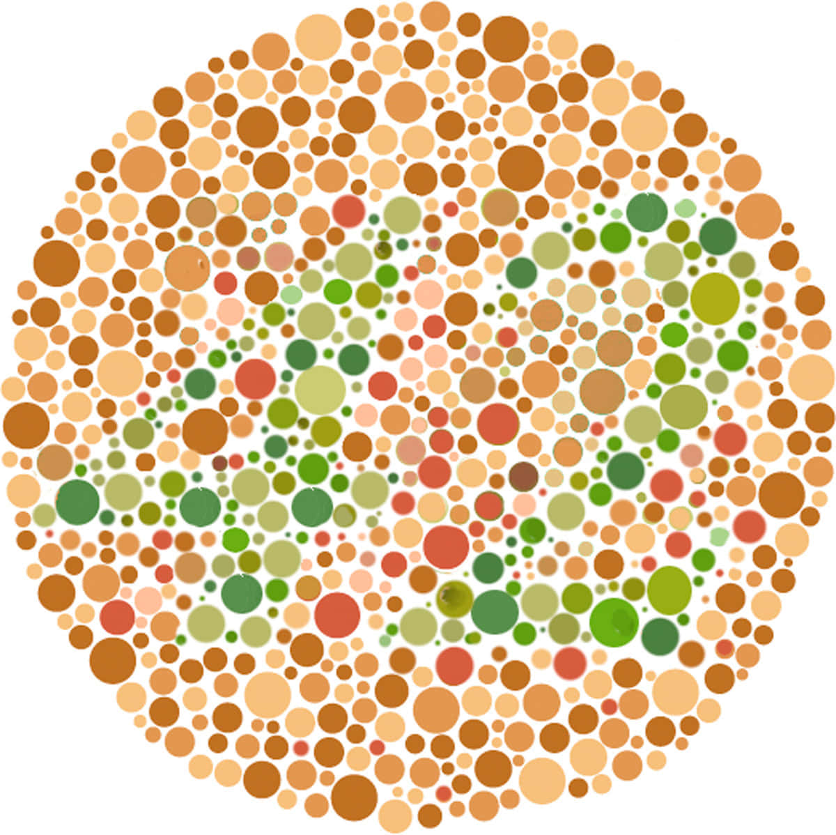 En cirkel med ordet 'farveblindhed'