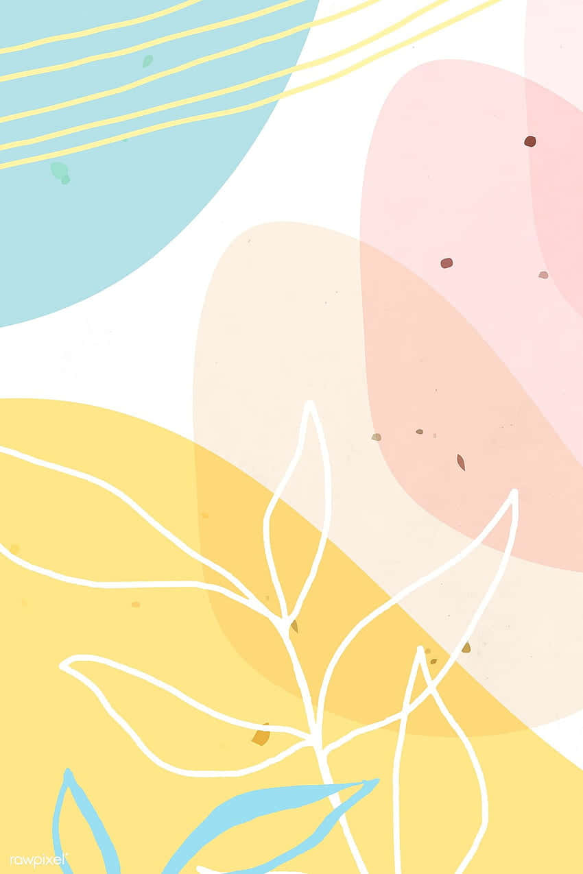 A Colorful Abstract Background With Leaves And Flowers