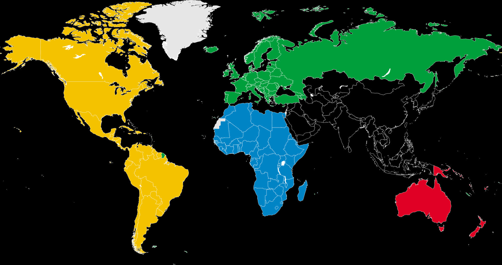 Color Coded World Map PNG