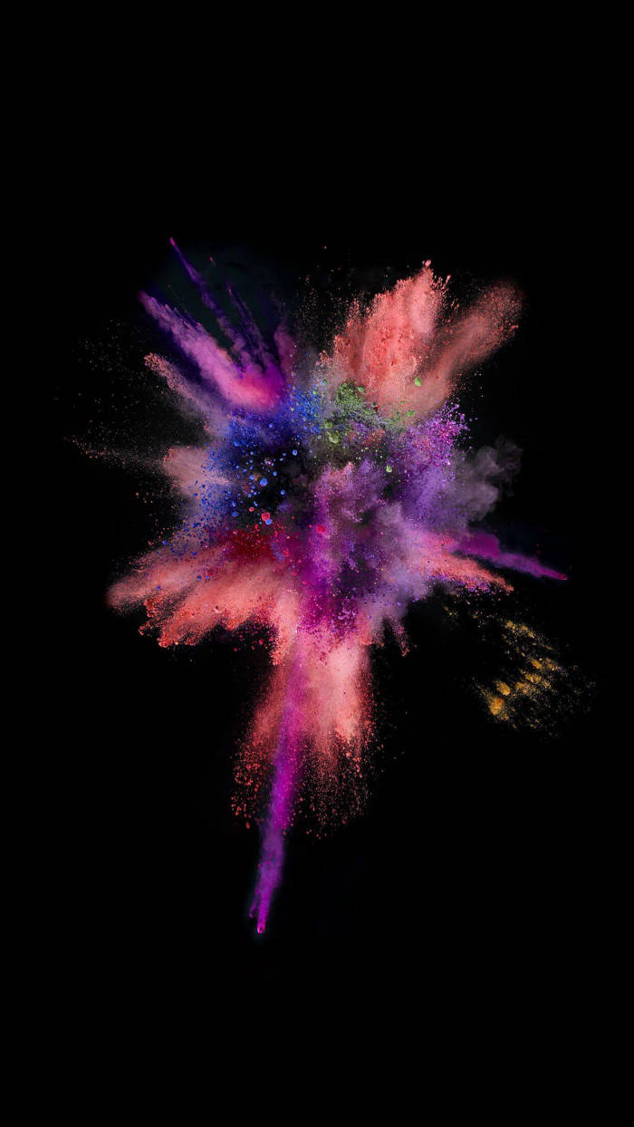 Farvesprut Iphone iOS 10 Tapet: Et sprudlende, abstrakt og dynamisk billede tapet. Wallpaper
