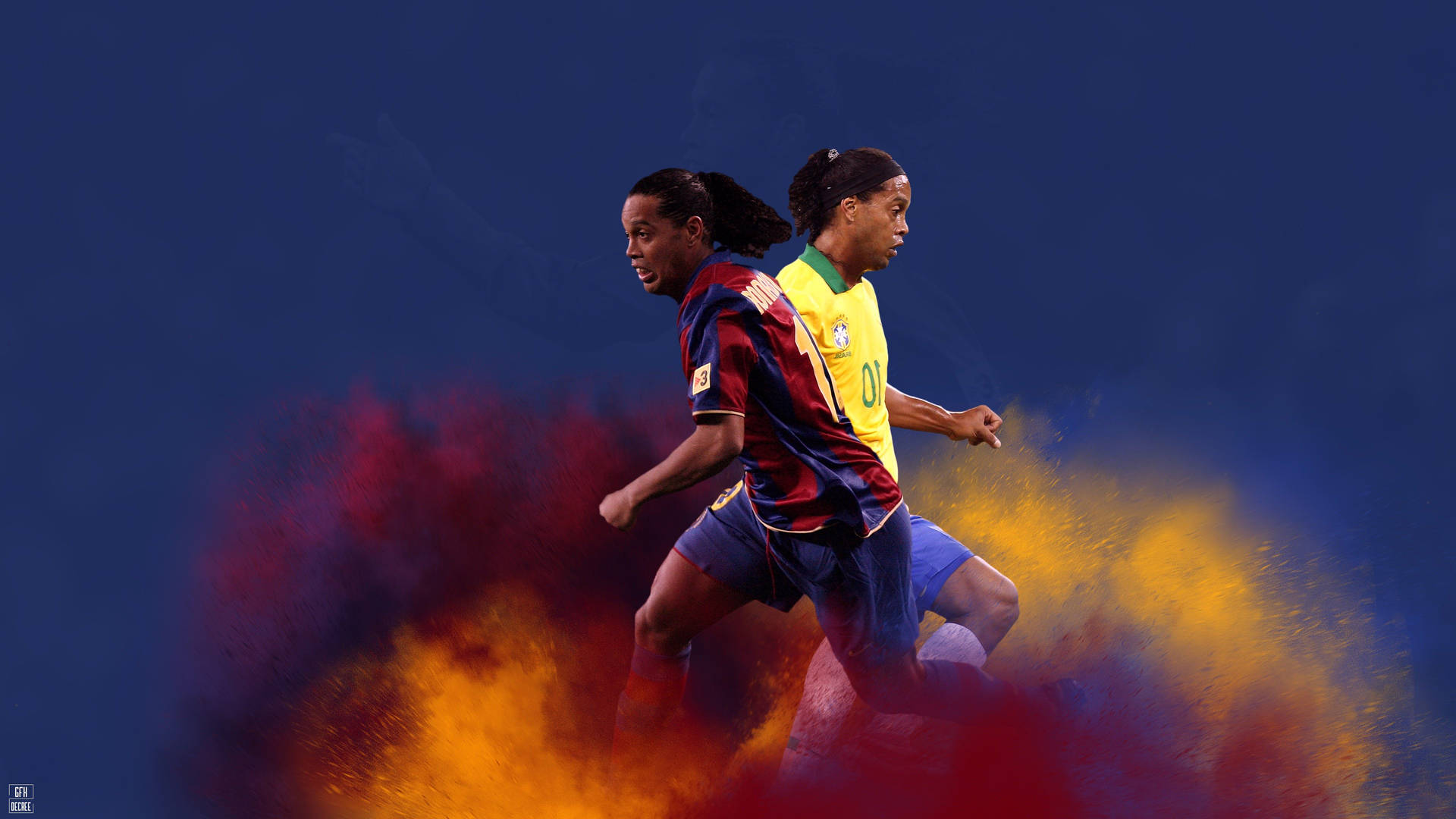 Color Explosion Ronaldinho Wallpaper