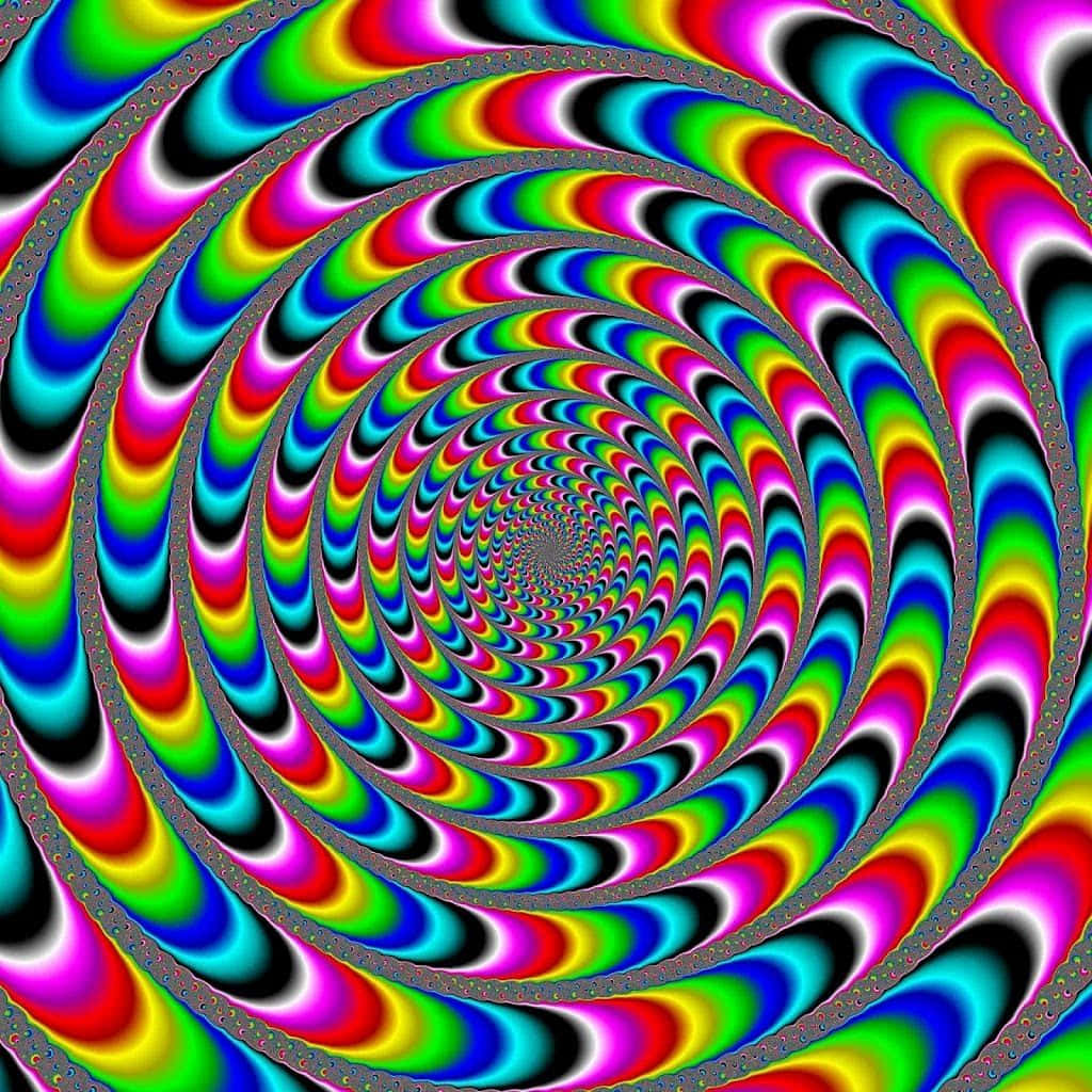 Imagende Ilusión De Color Con Líneas Psicodélicas.