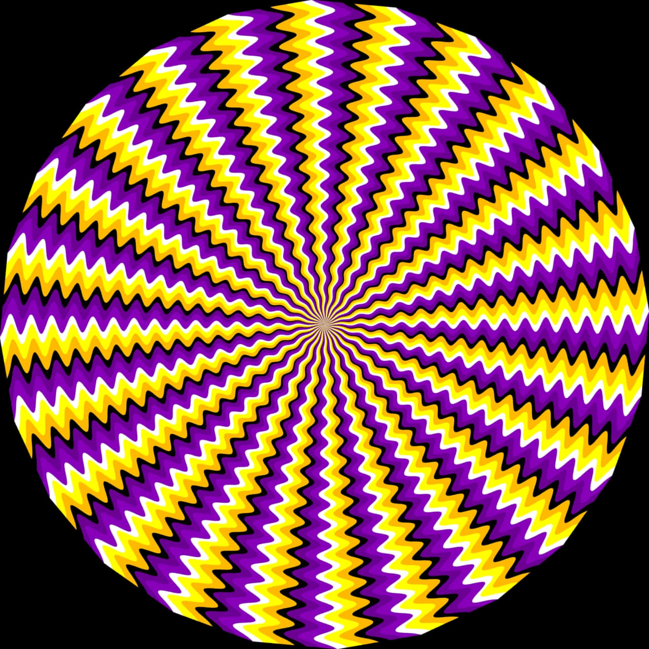 Round Yellow Violet Color Illusion Picture