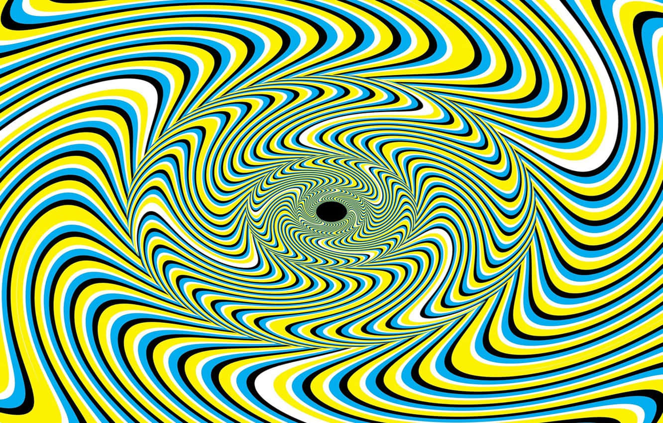 Immaginedi Illusione Di Colore Con Cerchio Giallo, Blu Scuro