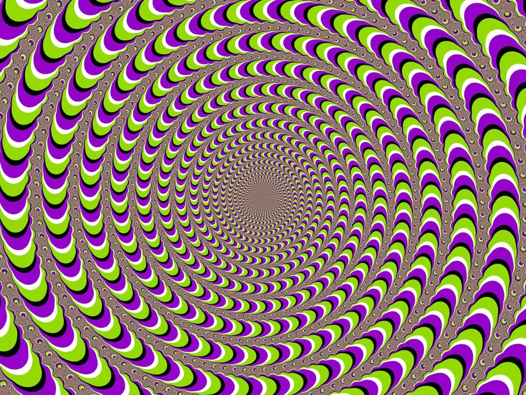 Black Green Violet Color Illusion Picture
