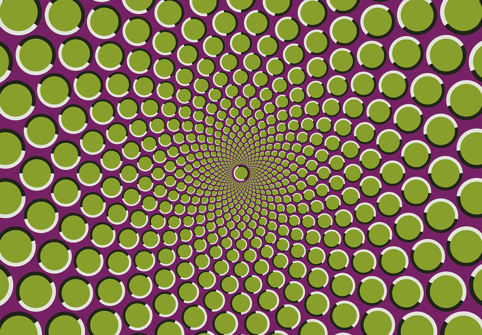 Green Circles Color Illusion Picture