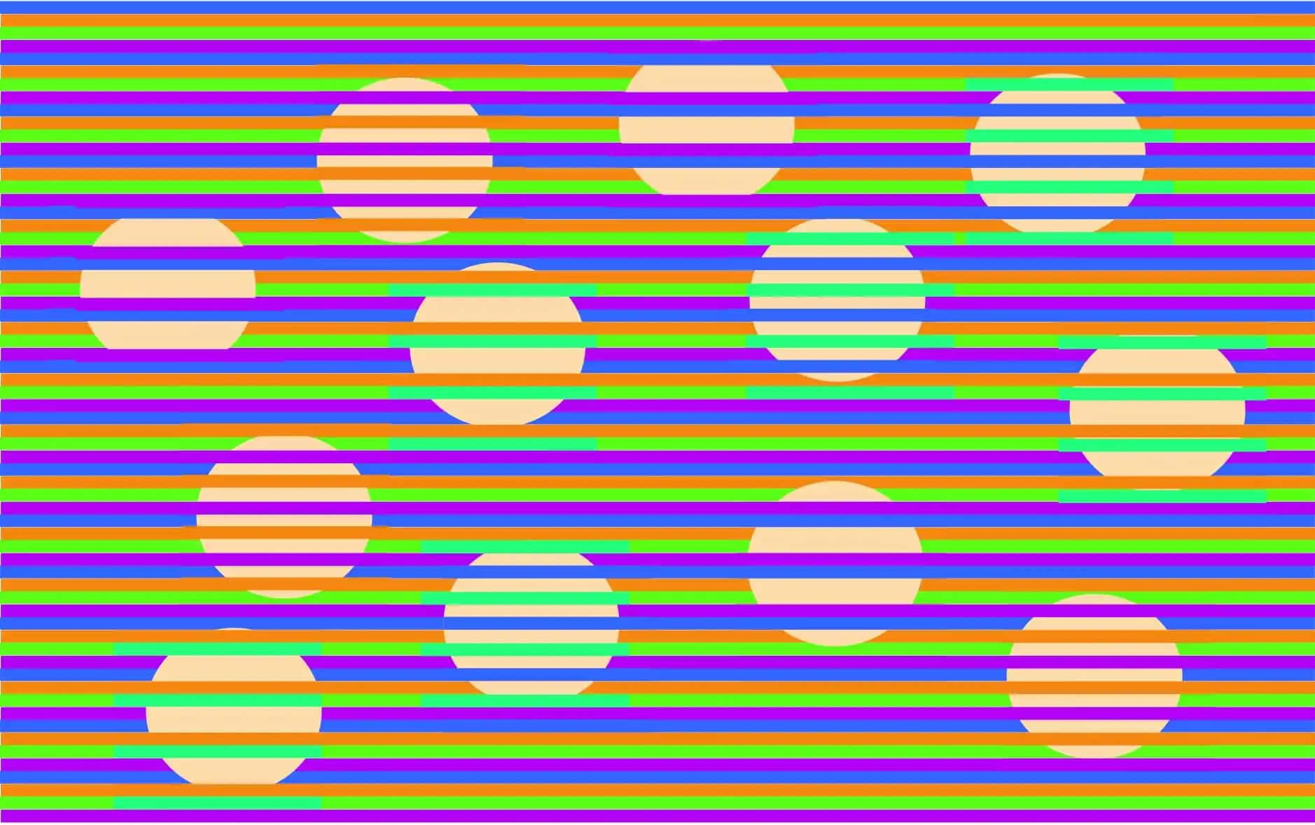 Lines And Circles Color Illusion Picture