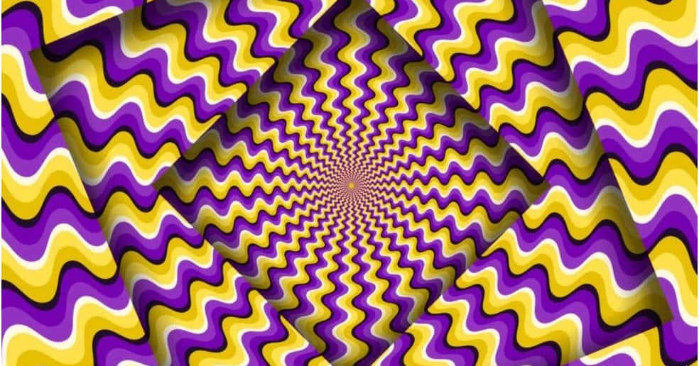 Violet And Yellow Color Illusion Picture