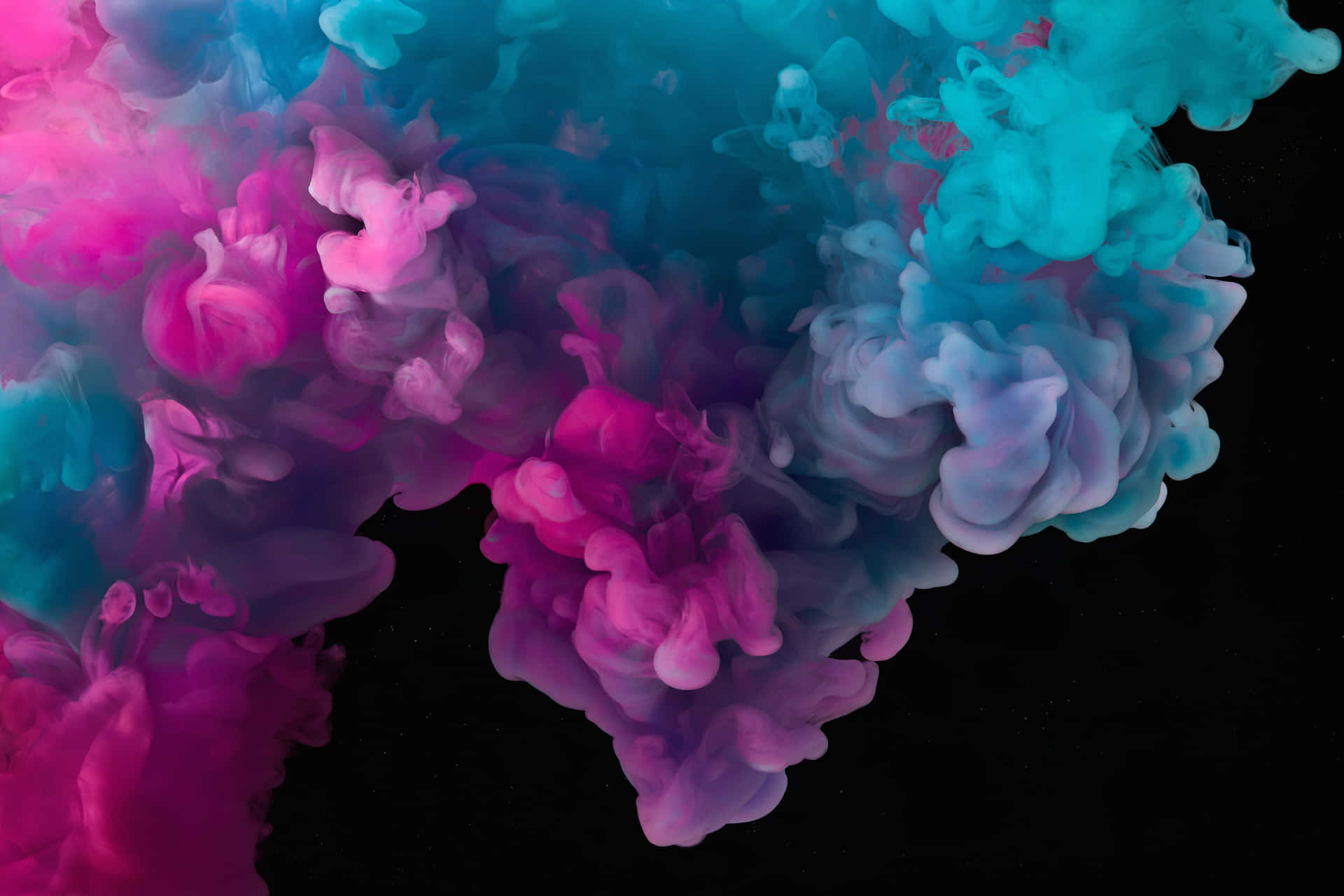 Intriguing clouds of colorful smoke
