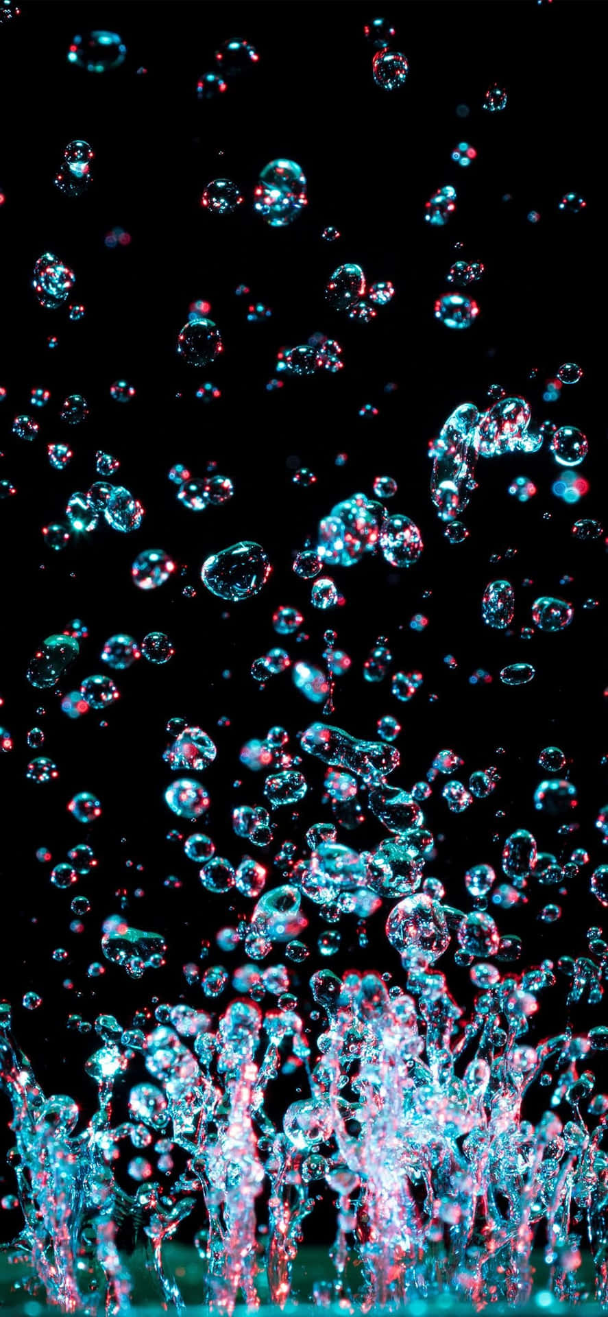 Water Bubbles In A Black Background