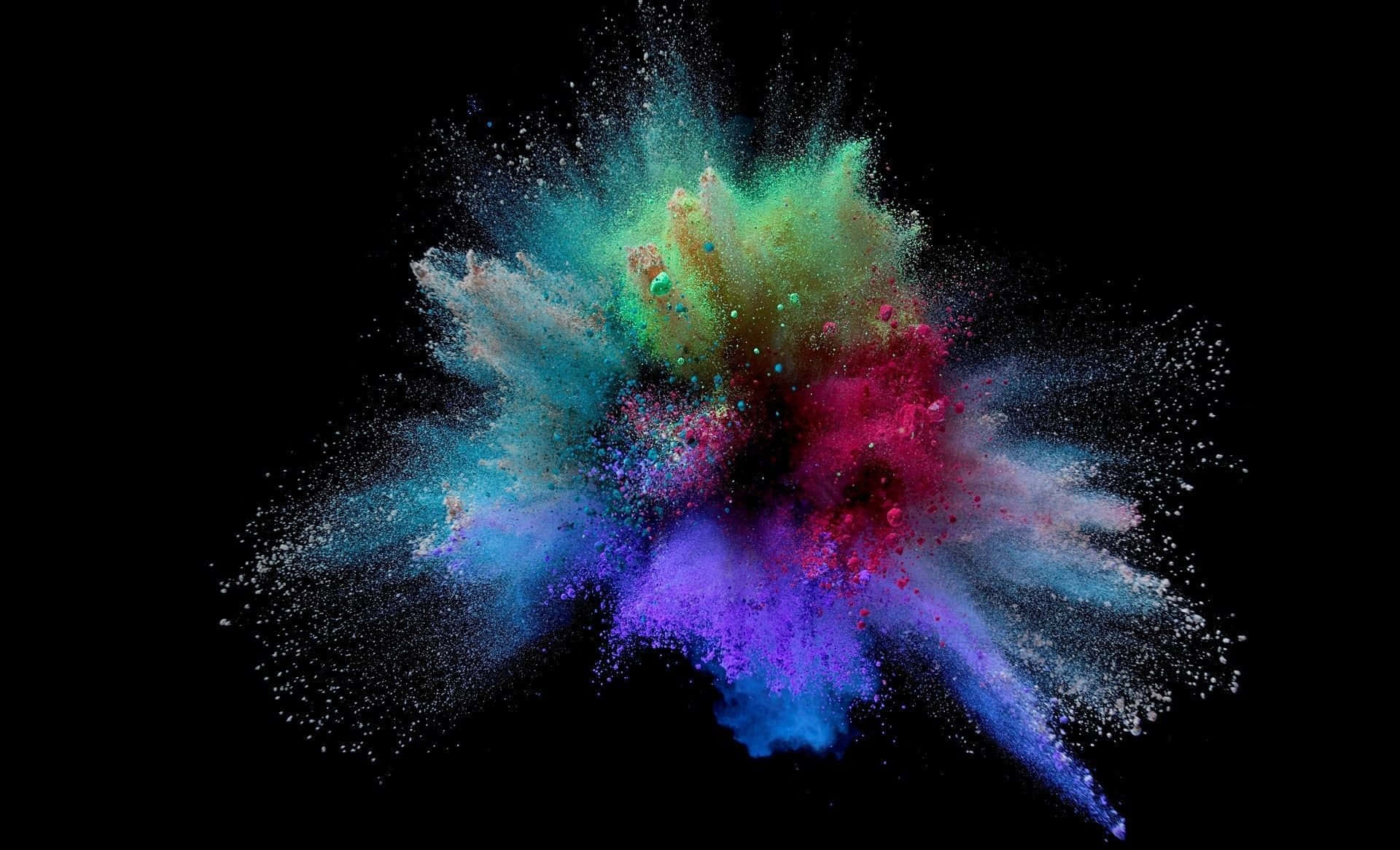 Colorful Powder Explosion On Black Background