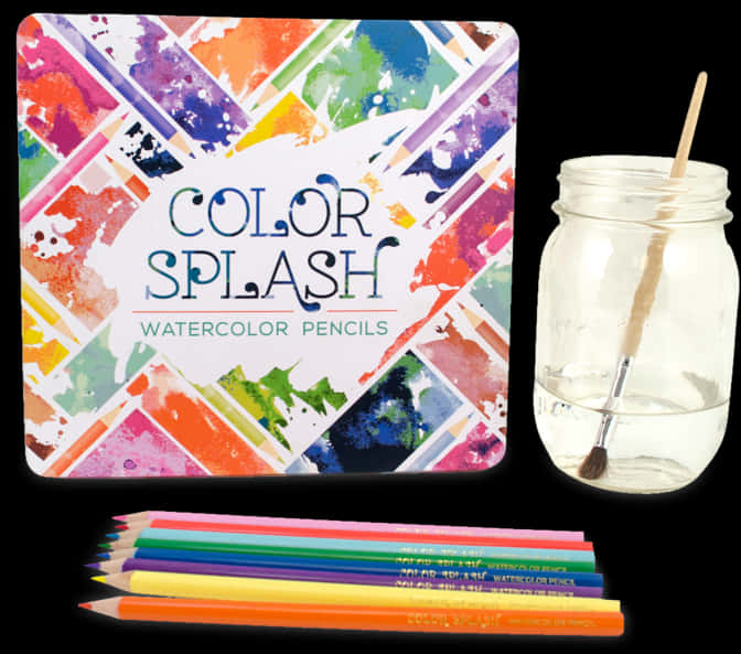 Color Splash Watercolor Pencils PNG