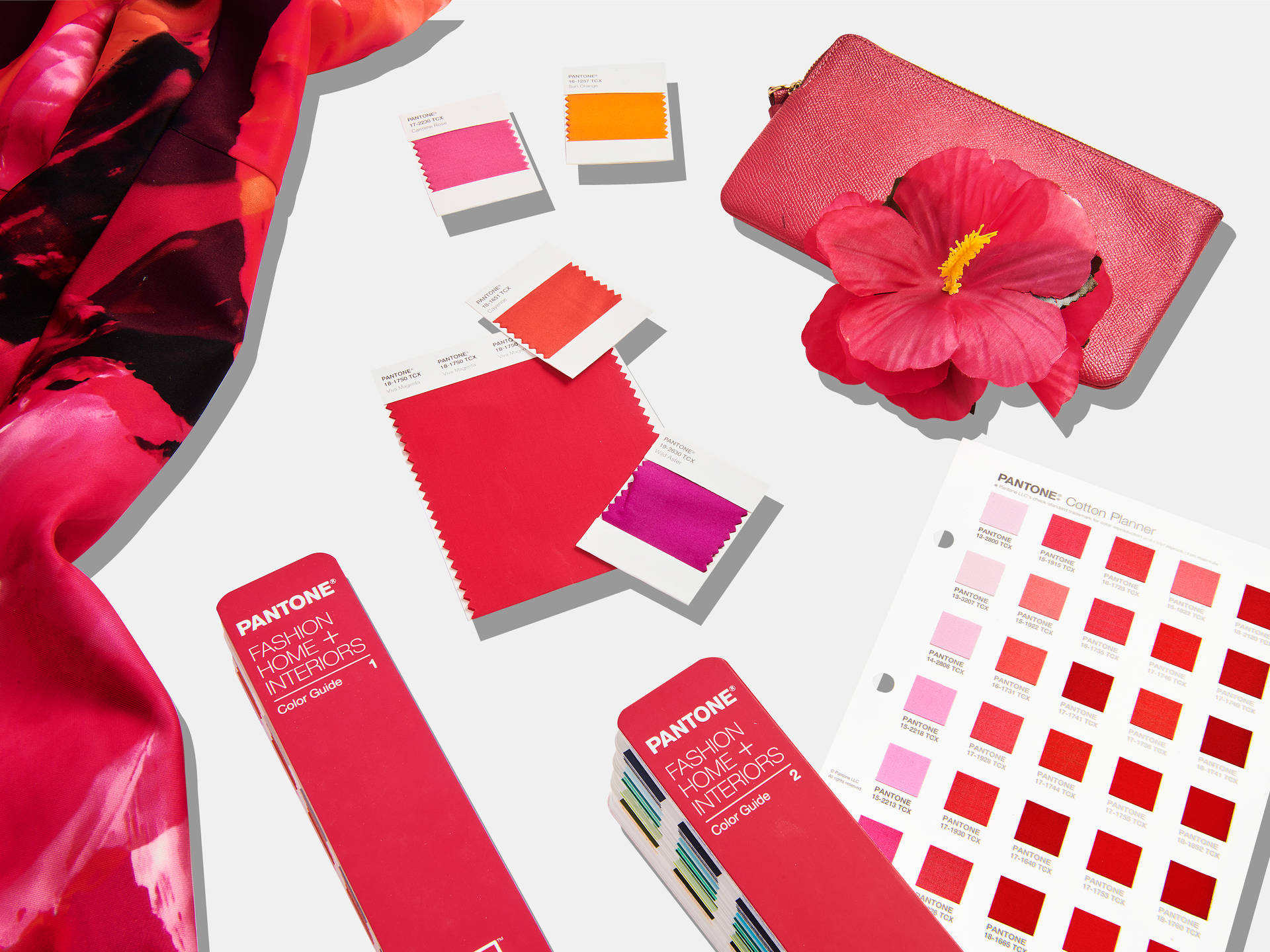Color Swatches From Pantone With Magenta Wallpaper