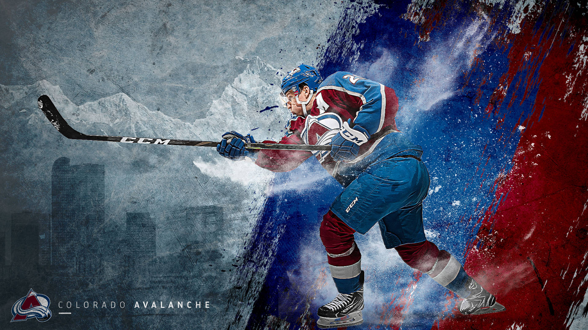 Diseñográfico Del Equipo De Hockey Sobre Hielo Colorado Avalanche Fondo de pantalla