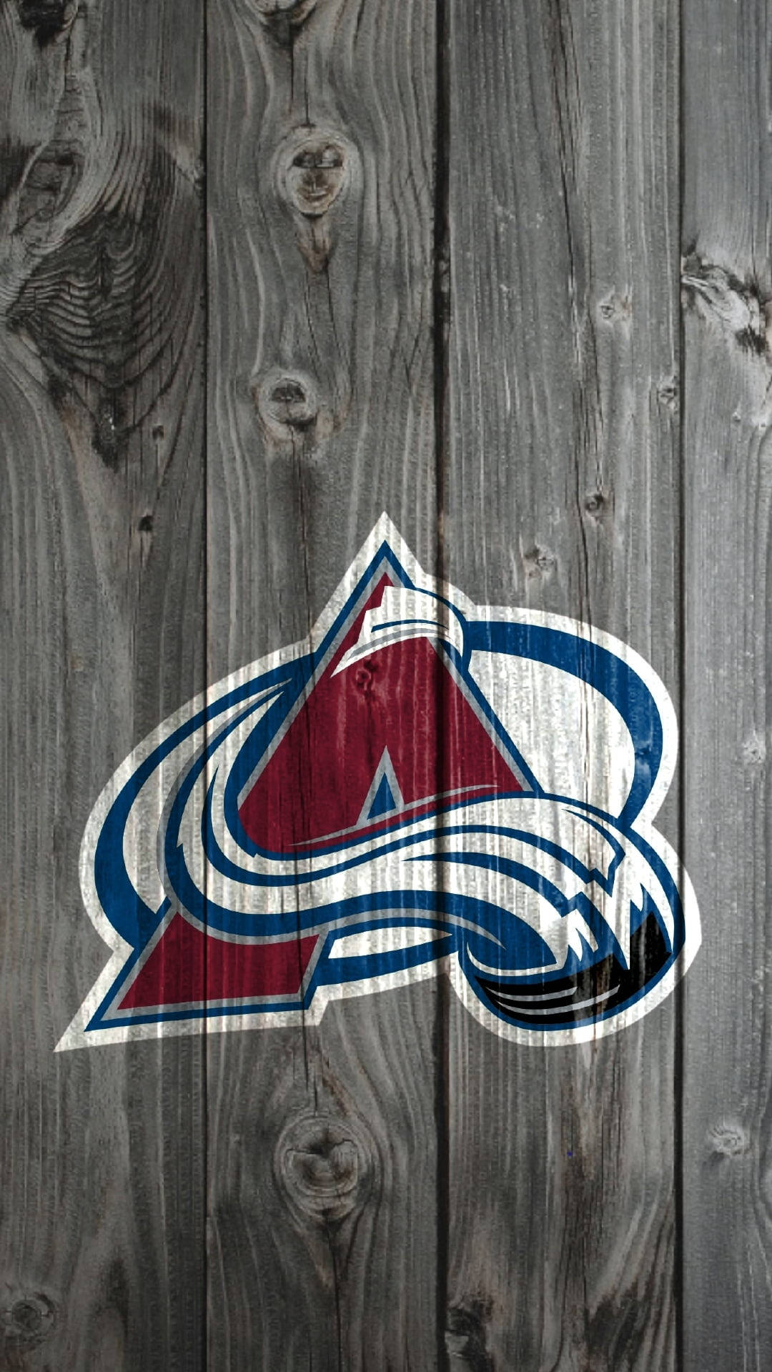 Colorado Avalanche Logo On Wood Wallpaper