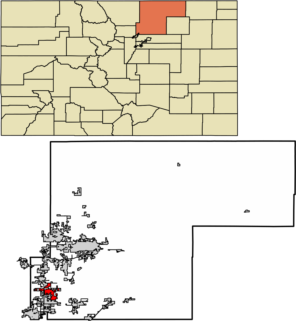 Colorado County Highlighted Map PNG