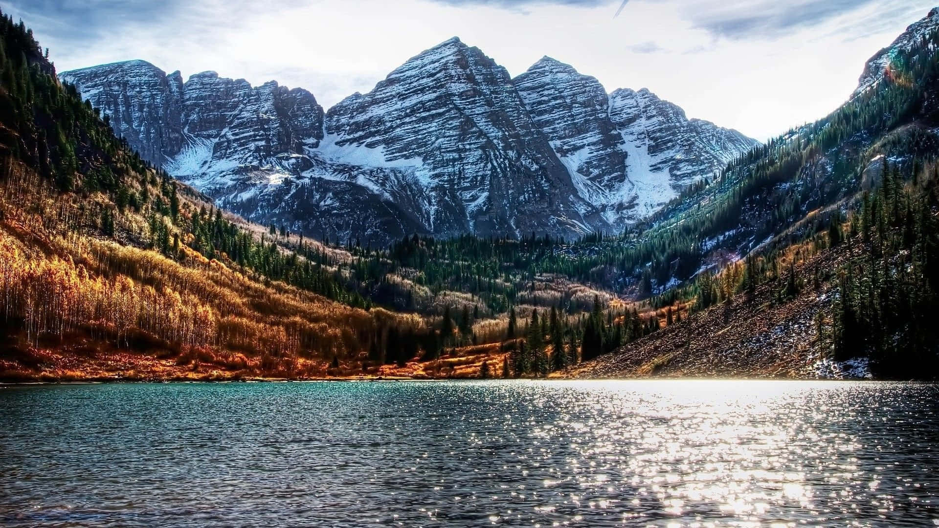 Colorado desktop wallpaper overlooking a beautiful lake Wallpaper