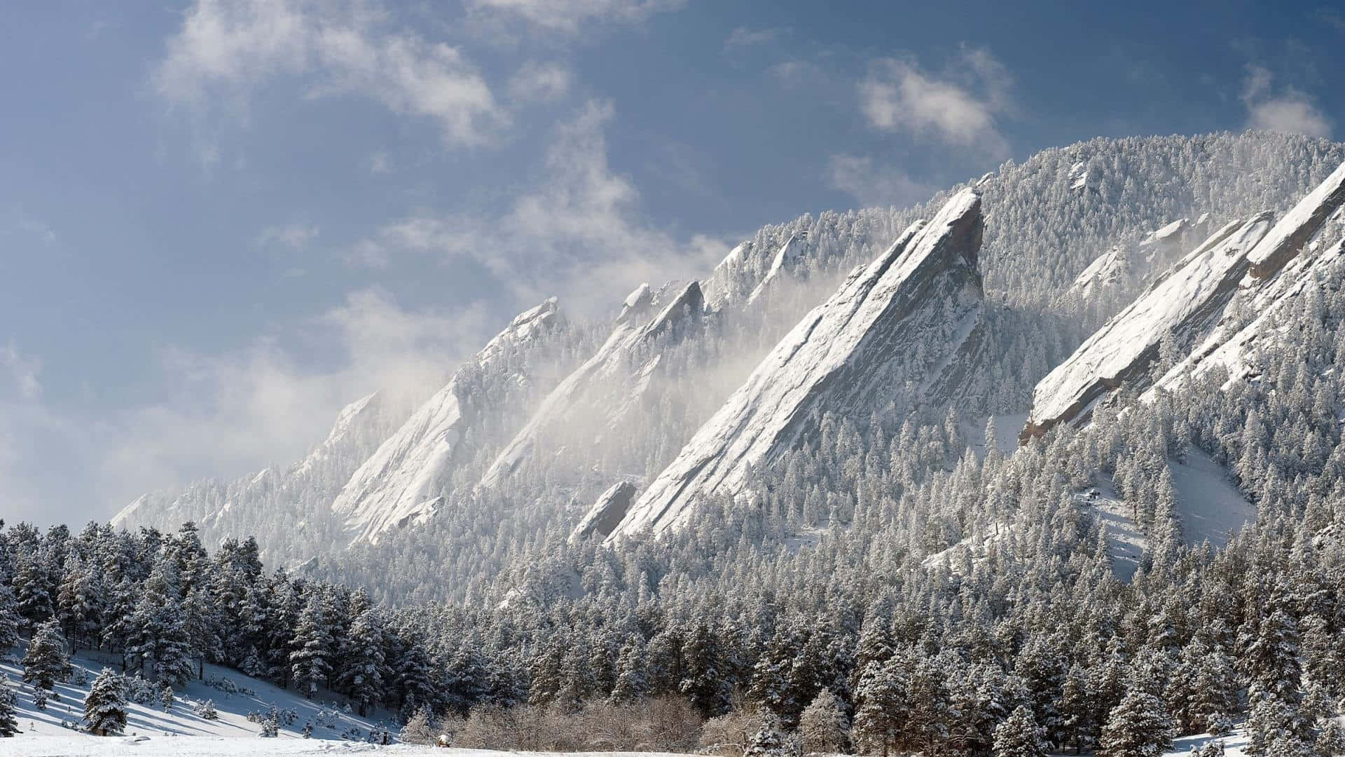 Flatirons Mountain Peak Colorado Desktop Wallpaper