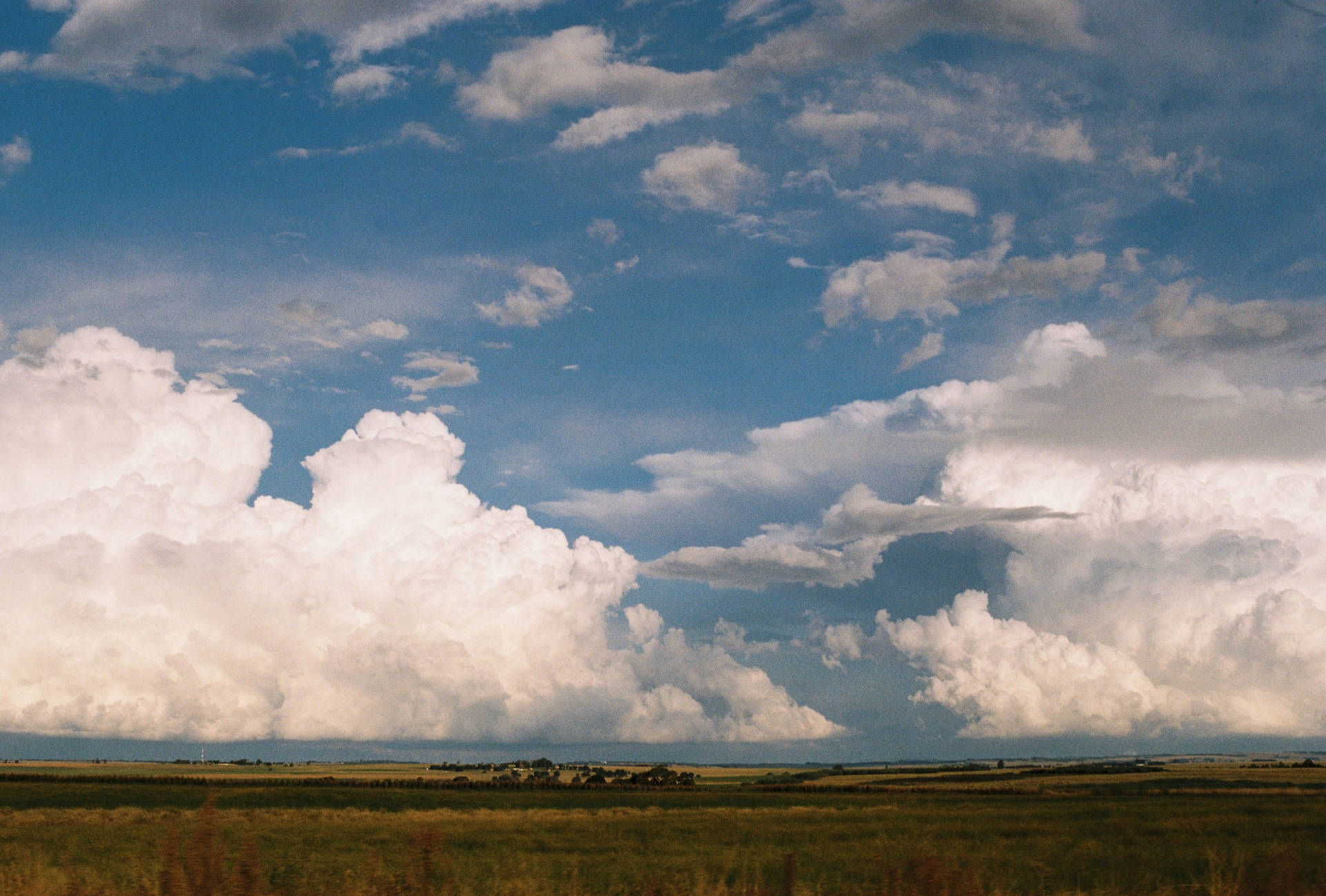 Colorado Green Field Cumulus Cloudy Sky Wallpaper
