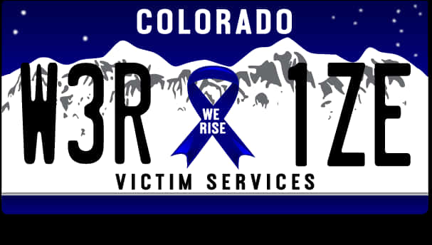 Colorado Victim Services License Plate PNG